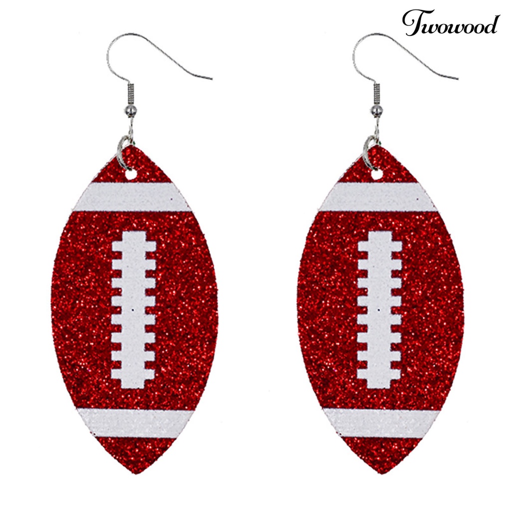 Anting Hook Bentuk Bola Sepak Aksen Glitter Untuk Wanita