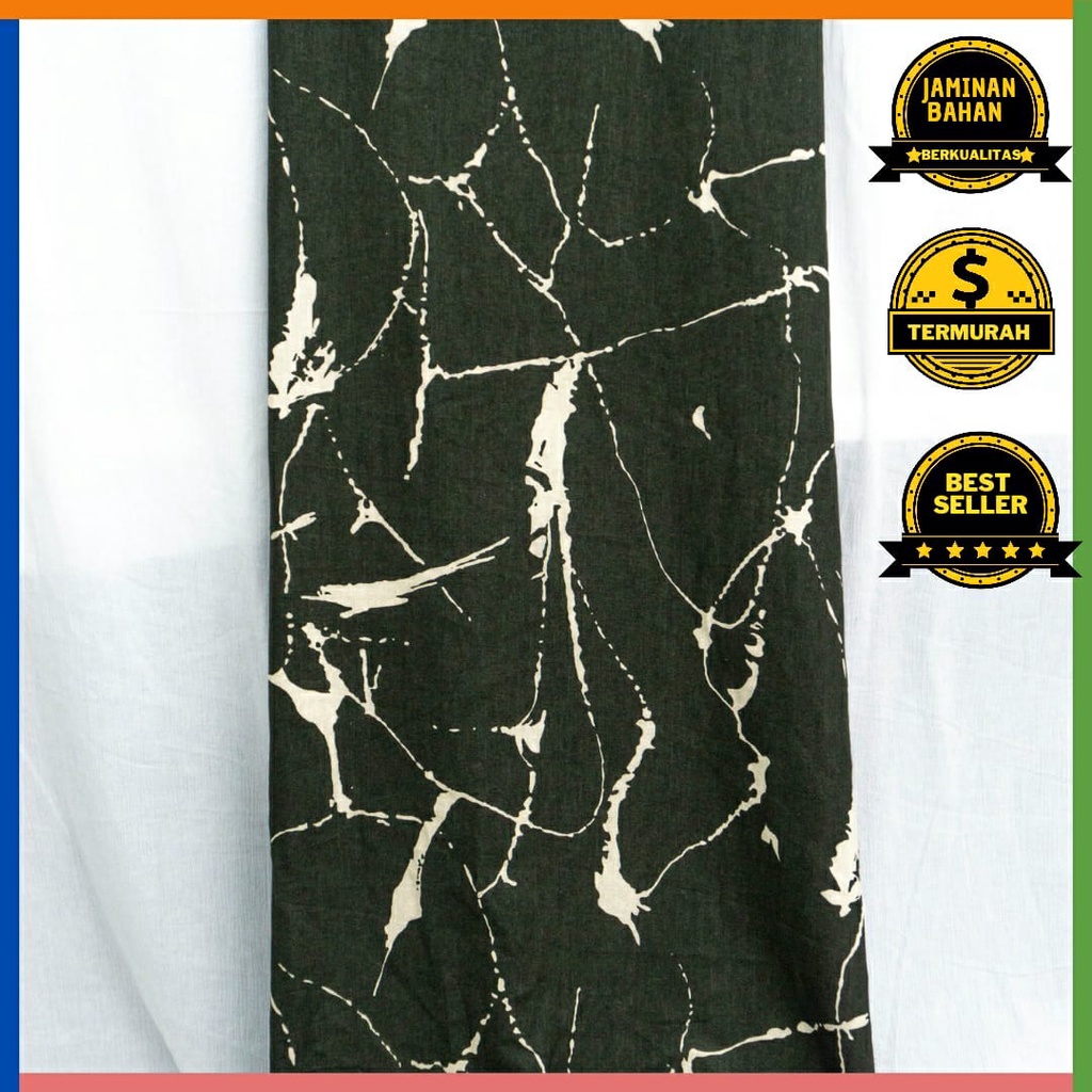 Kain Memora Kain Linen Rami Warna Army Motif Abstrak Lebar – 150 cm Murah