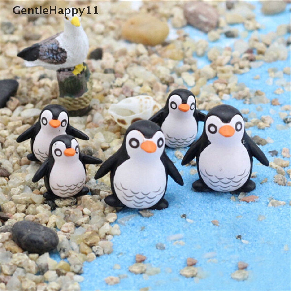 Gentlehappy 5Pcs Fashion DIY Penguin Ornamen Miniatur Berkebun Dekorasi Rumah Boneka Hadiah Mini