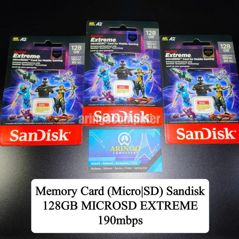 Memory Card (Micro|SD) Sandisk 128GB MICROSD EXTREME 190mbps