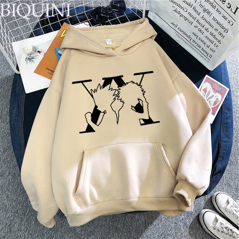 Sweater Hoodie Anime KILUA Wanita dan Pria Bahan Tebal Jaket Hodie Otaku HXH Cewe Cowo Kekinian