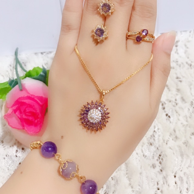 set giok ungu permata giok asli