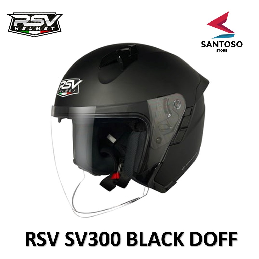 Helm RSV Helmet SV300 Double Visor Black Doff Half Face Dewasa Licence SNI DOT