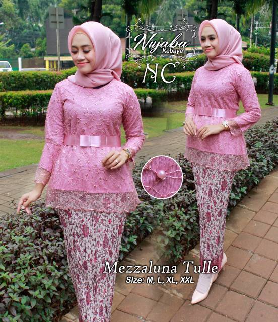 TERBARU!!! setelan kebaya bordir tille mutiara / kebaya modern / kebaya tunangan / dusty / abu /gold
