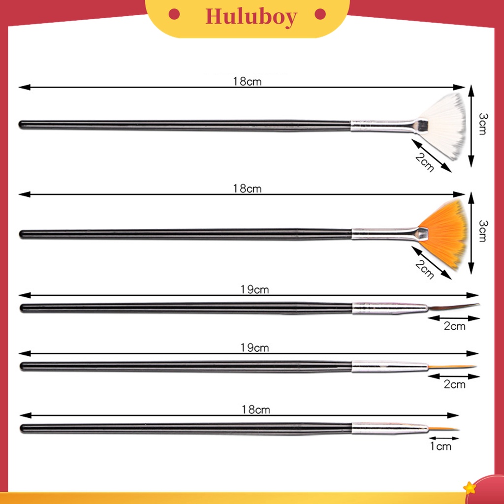 Huluboy Huluboy♡ 15 Pcs Pen Liner Bahan Plastik Mudah Digunakan Untuk Salon Nail Art