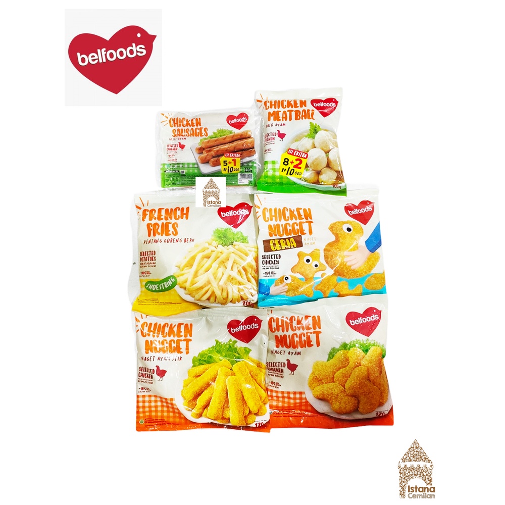 

Belfoods Chicken Nugget Ceria / French Fries / Chicken Meatballs Bakso / Sausage Sosis Frozen Food