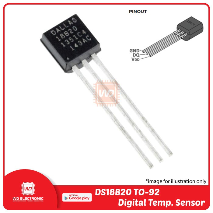 DS18B20 TO-92 Digital Temperature sensor ic ds18b20