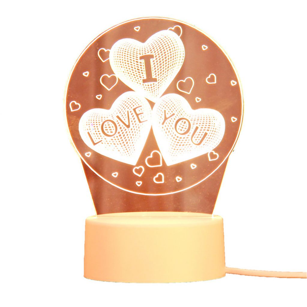 Lampu Malam Bentuk Pohon Natal Rusa Love 3d Bahan Akrilik Untuk Kamar Tidur