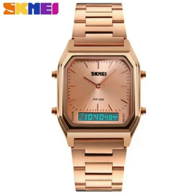 Jam tangan wanita skmei strap gold