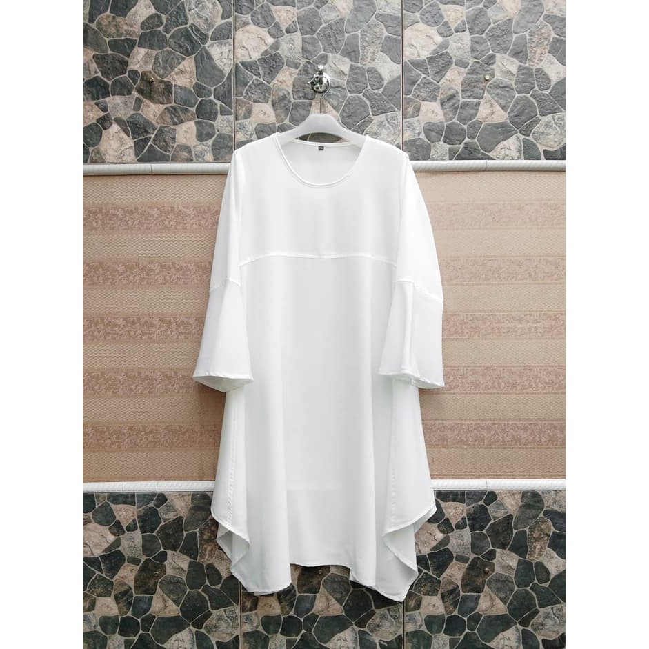 Baju Wanita Jumbo Big atasan blouse Size 2L 3L  4L Warna Putih Tulang