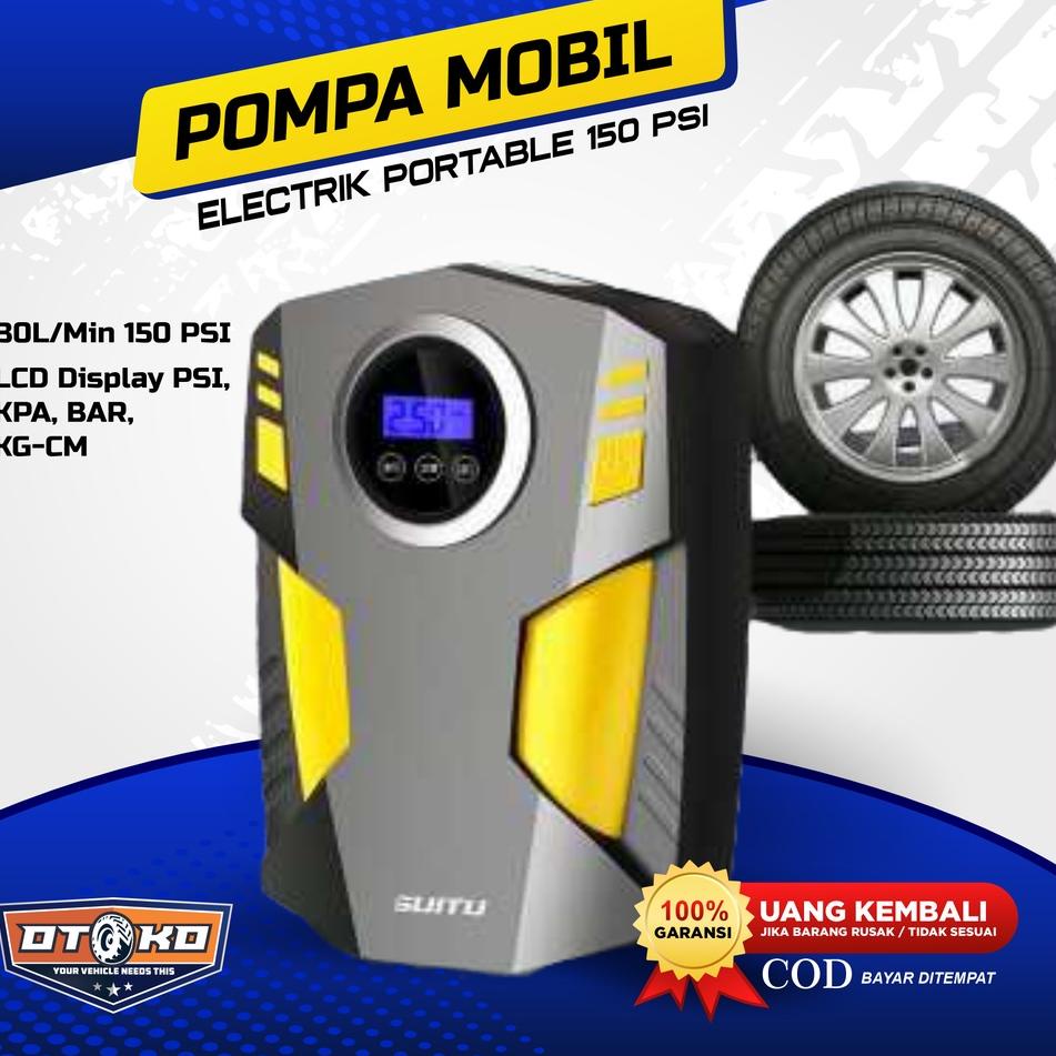 Dapatkan Promo Pompa Ban Elektrik Inflator Pompa Ban Mobil LCD Display Pompa Mobil Portable DC 12 V 
