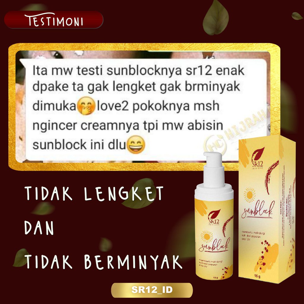 SUNBLOCK SR12 SPF 30++ / SUN BLOCK LOTION SR12 / MELINDUNGI KULIT DARI SINAR UV A &amp; UV B