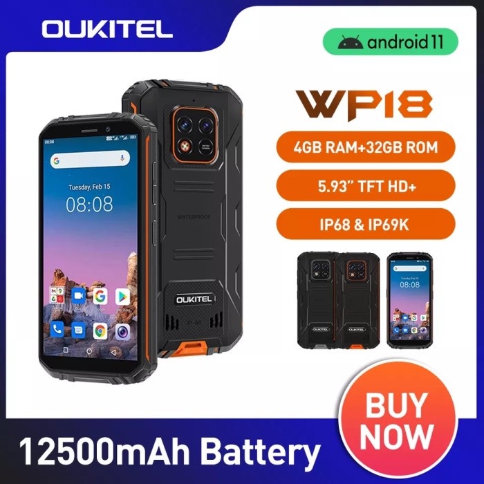 OUKITEL WP18 Rugged 12500MAh 4GB  32GB Android 11