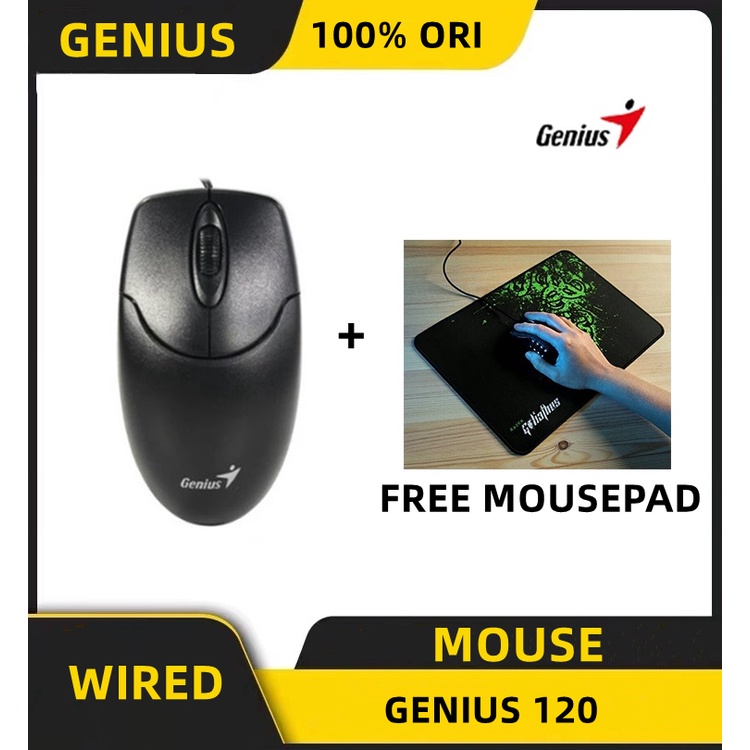 Wired Mouse Genius120 USB Kabel Optik Mouse Genius Net Scroll 120 - Hitam