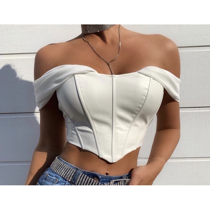 White Corset Top Shopee Indonesia