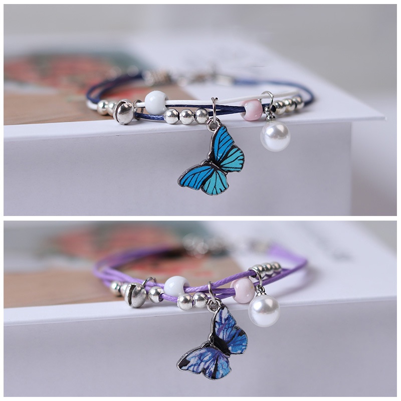 Gelang Multilayer Adjustable Motif Butterfly Gaya Bohemian Untuk Wanita