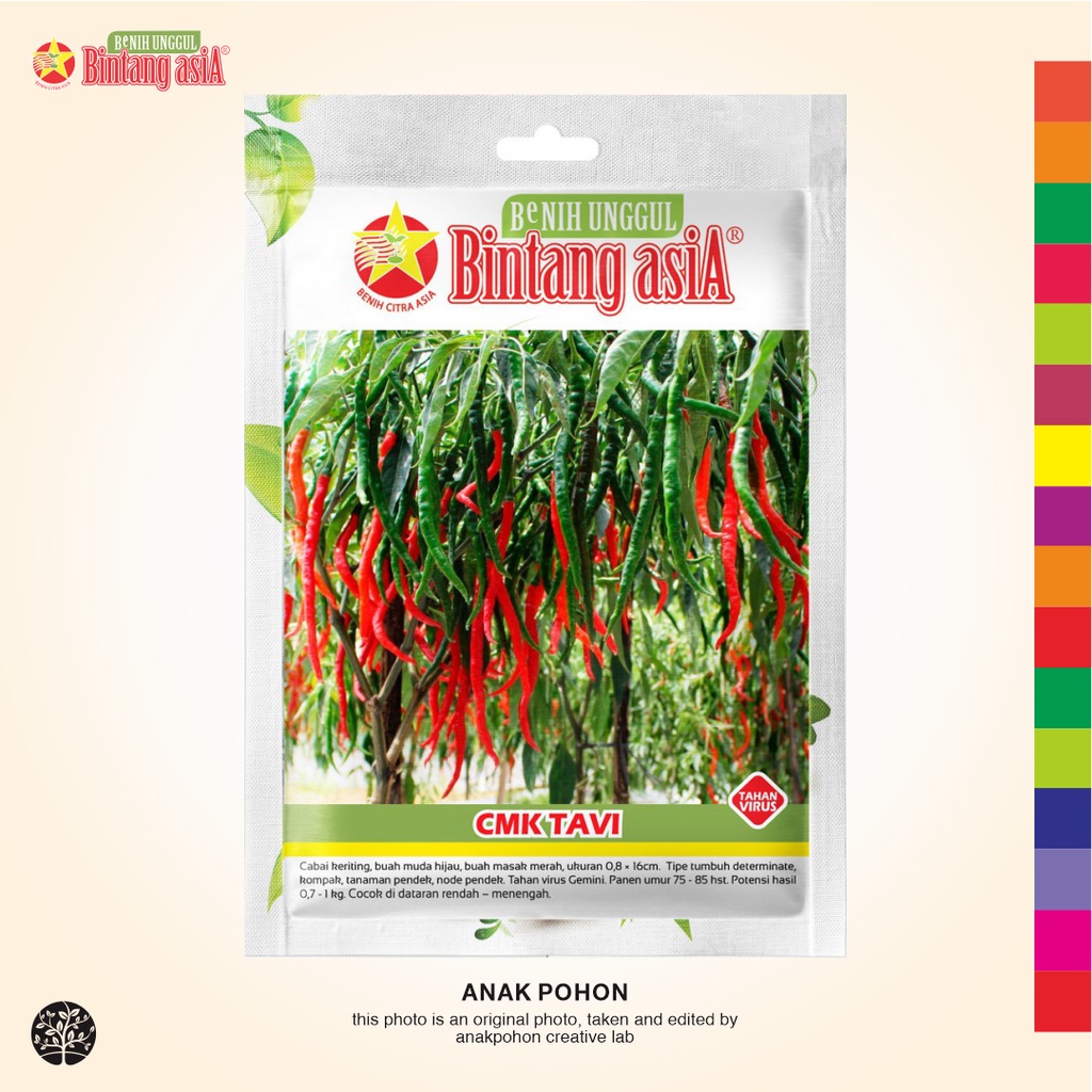 (1 PACK) Benih Cabai Merah Keriting CMK TAVI Seeds - BINTANG ASIA - 2 GRAM