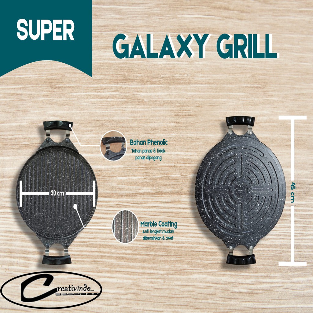 Grill Pan super galaxy Marble - Panggangan Bbq Anti Lengket Super Galaxy Grill - original grill bbq