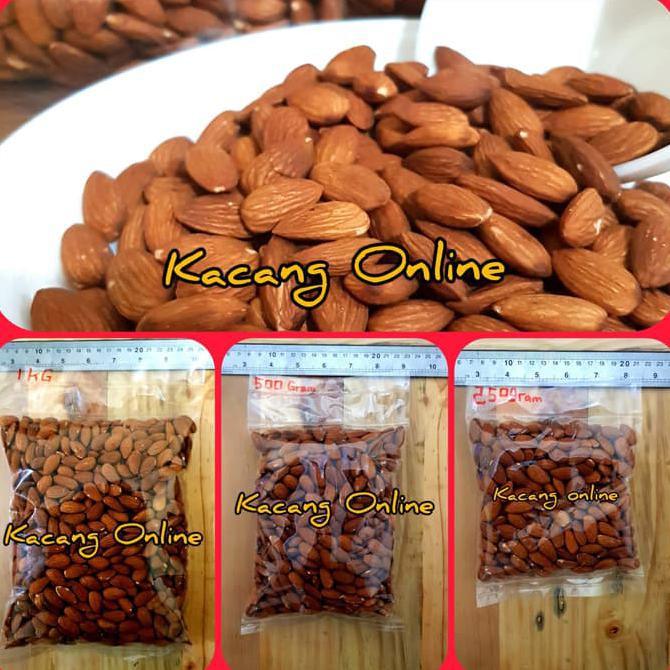 

Kacang Almond Panggang Super Rasa Plain / Tawar Kemasan 250 Gram Lowienjan24