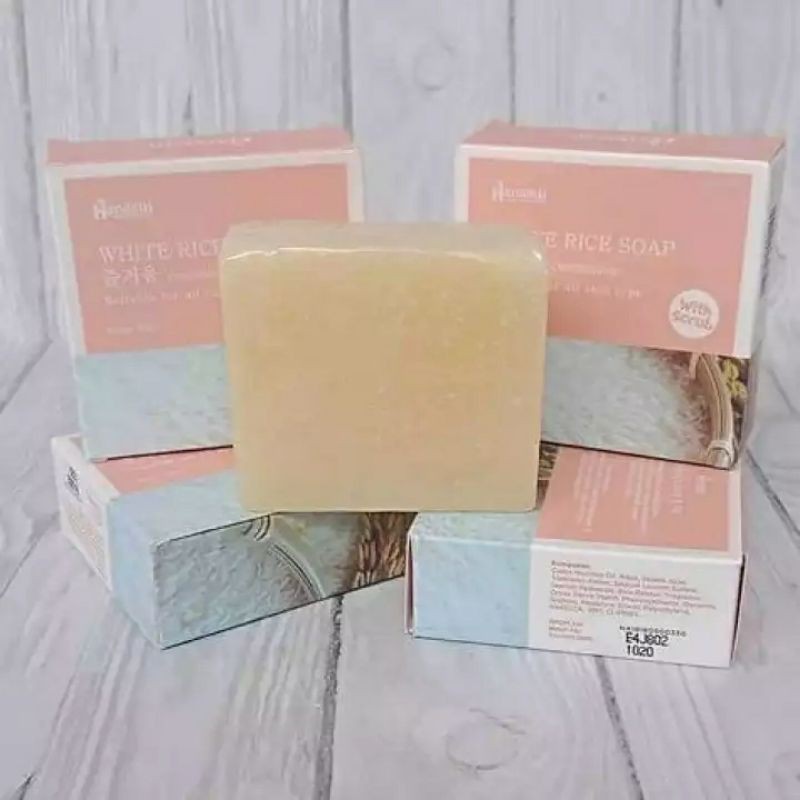 HANASUI White Rice Soap With Scrub/Sabun Beras BPOM Kode HWR1