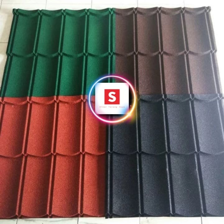 Genteng Metal Pasir (Merah Hitam Hijau Biru Coklat)