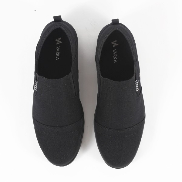 Sepatu Slip On Pria V 4469 Brand Varka Sepatu Casual untuk Kuliah Kerja Hangout Harga Murah Berkualitas Warna Hitam