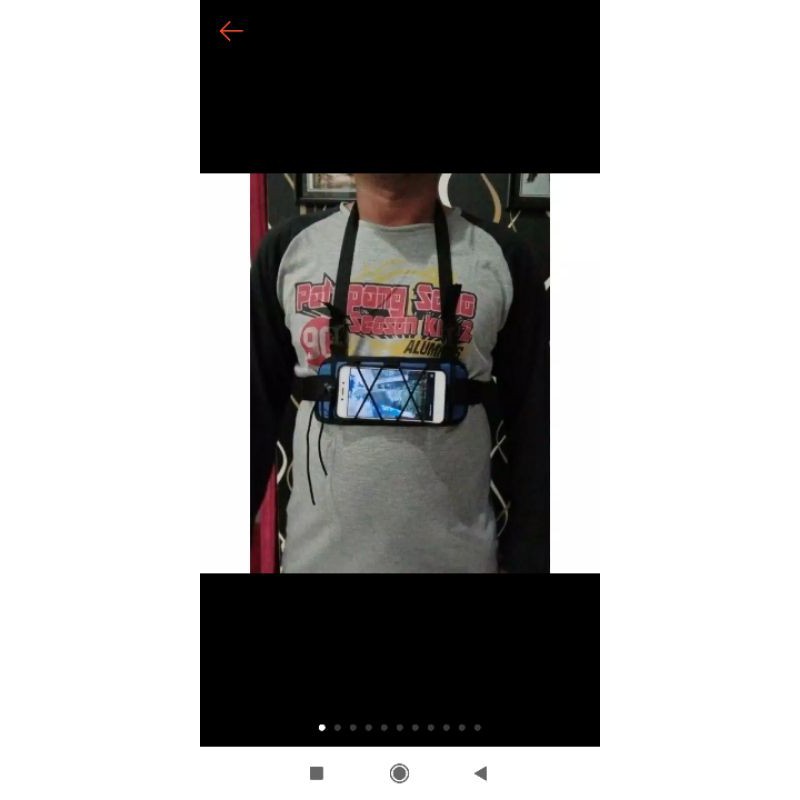chest strap HP android biking cycling fishing gowes memancing outdoor warna blue