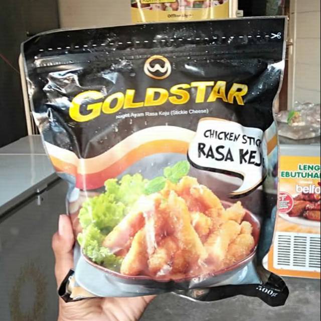 

Goldstar Chicken Stick Cheese 500Gram Goldstar Naget Stik Keju