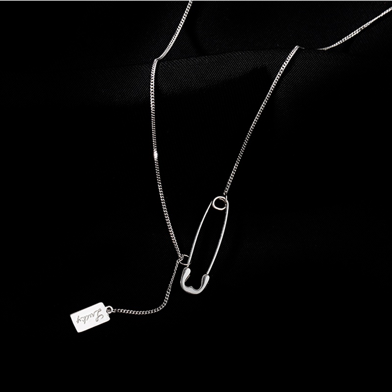 Magic789 Chic Silver Tassel Clasp Pin Choker Necklace for Women Girls