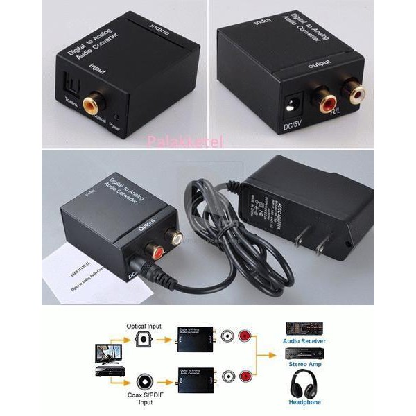 Paket Kabel Toslink 1.5M &amp; CONVERTER Optic Digital to RCA Analog Audio - Paket Hemat