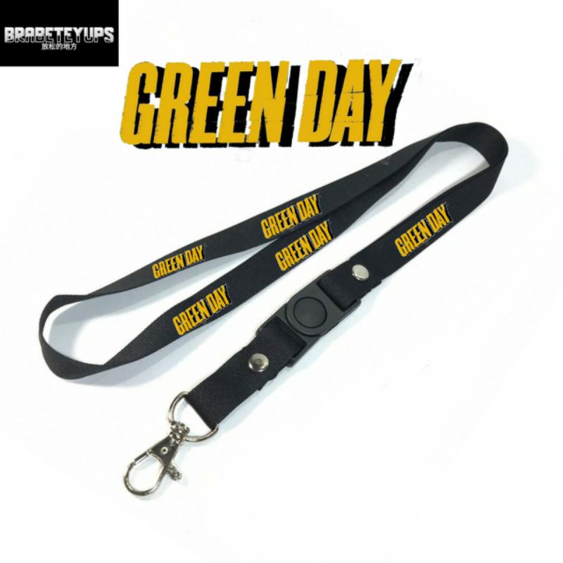 

lanyard GREENDAY / tali lanyard band gantungan leher name tag id card / pods / brand lokal