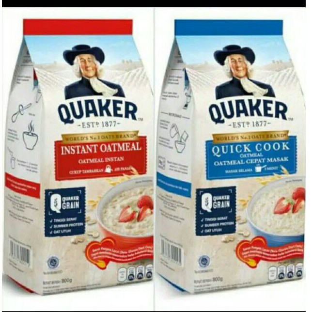 

Quaker Oatmeal 800g (varian Quick Cook dan Instant)