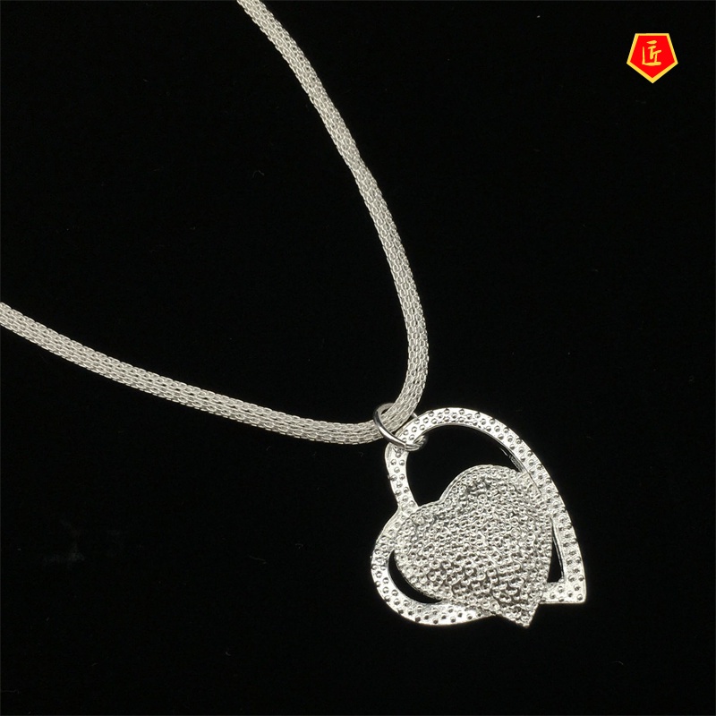 [Ready Stock]Heart-to-Heart Necklace Korean Fashion Trendy Unique