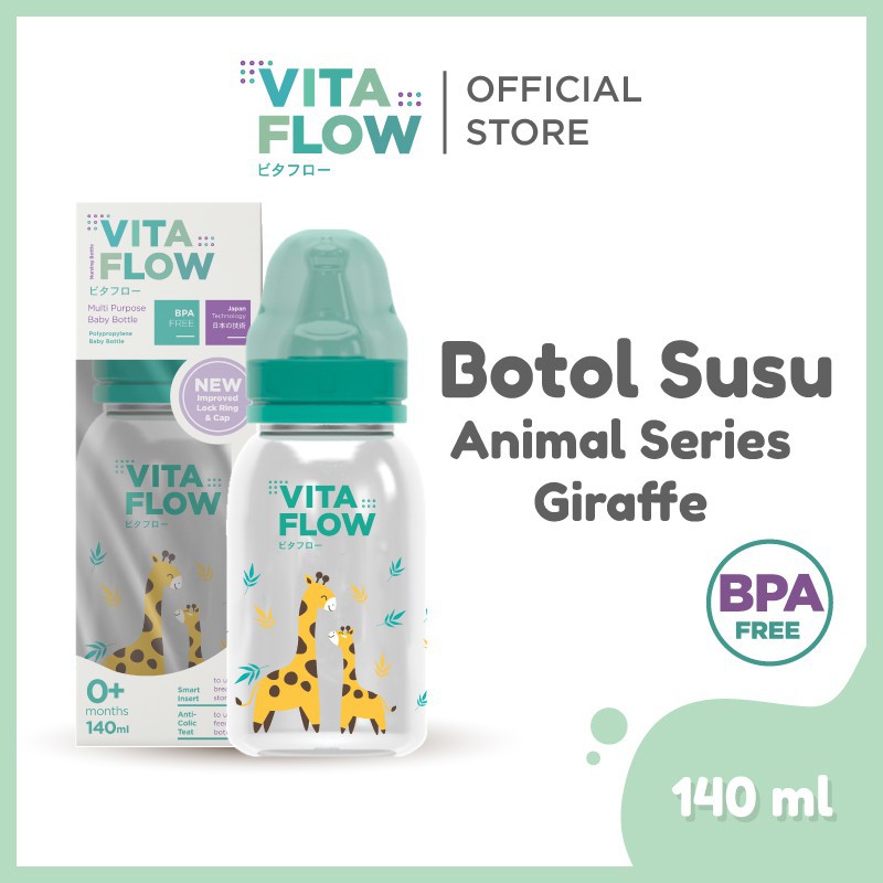 Vitaflow Botol Susu Bayi Multifungsi 140 ml - Animal Series 140ml