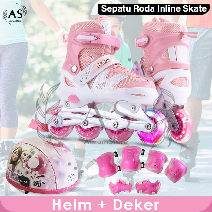 Sepatu Roda Inline Skate  Set Dekker + Helm FREE KUNCI