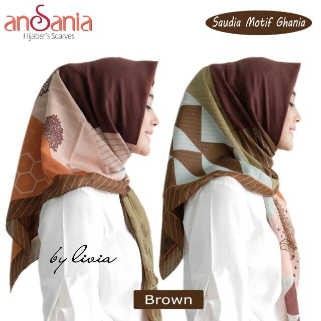 Jilbab segiempat motif saudia