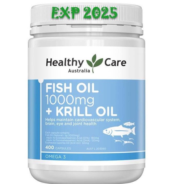 Healthy Care Fish Oil 1000mg & Krill Oil 400 Kapsul