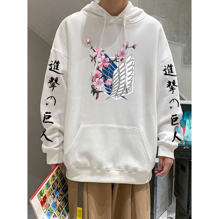 Hoodie Attack on Titan Flowers Harajuku Unisex