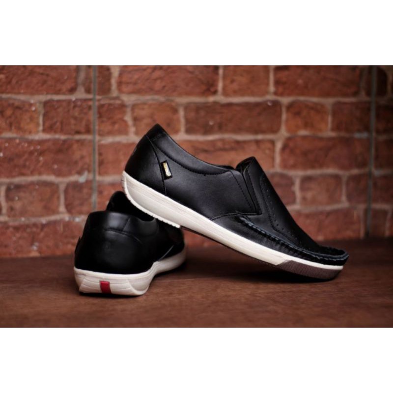 FULL LEATHER  - Sepatu Slip On Pria Casual Kerja Cevany Sandro Original - Kulit sapi