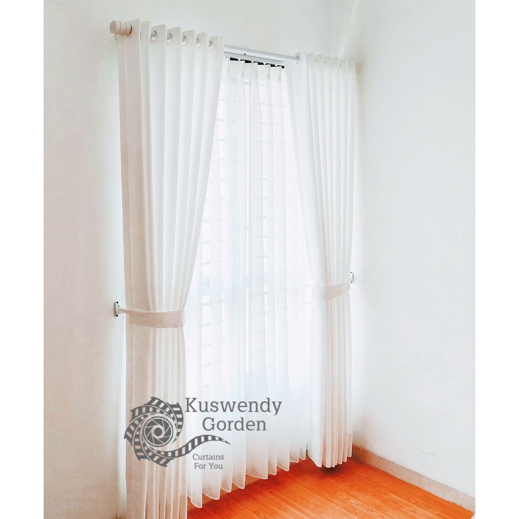 Gorden Blackout Polos 100 x 250 cm Tinggi 2.5 meter Hordeng Jendela Pintu Tirai Minimalis Mewah