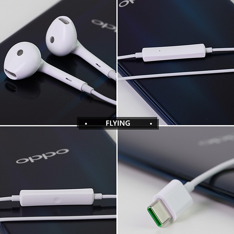 Oppo Headset MH135 Type-c / 3.5MM Original 100% Earphone Stereo Bass