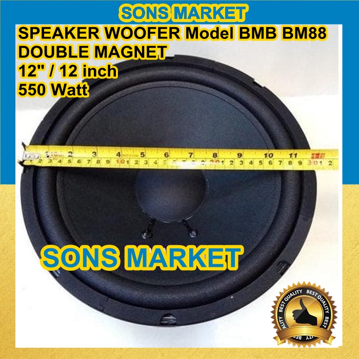 SPEAKER WOOFER MODEL BMB 12 inch 12" 550 watt SPEAKER DOUBLE MAGNET