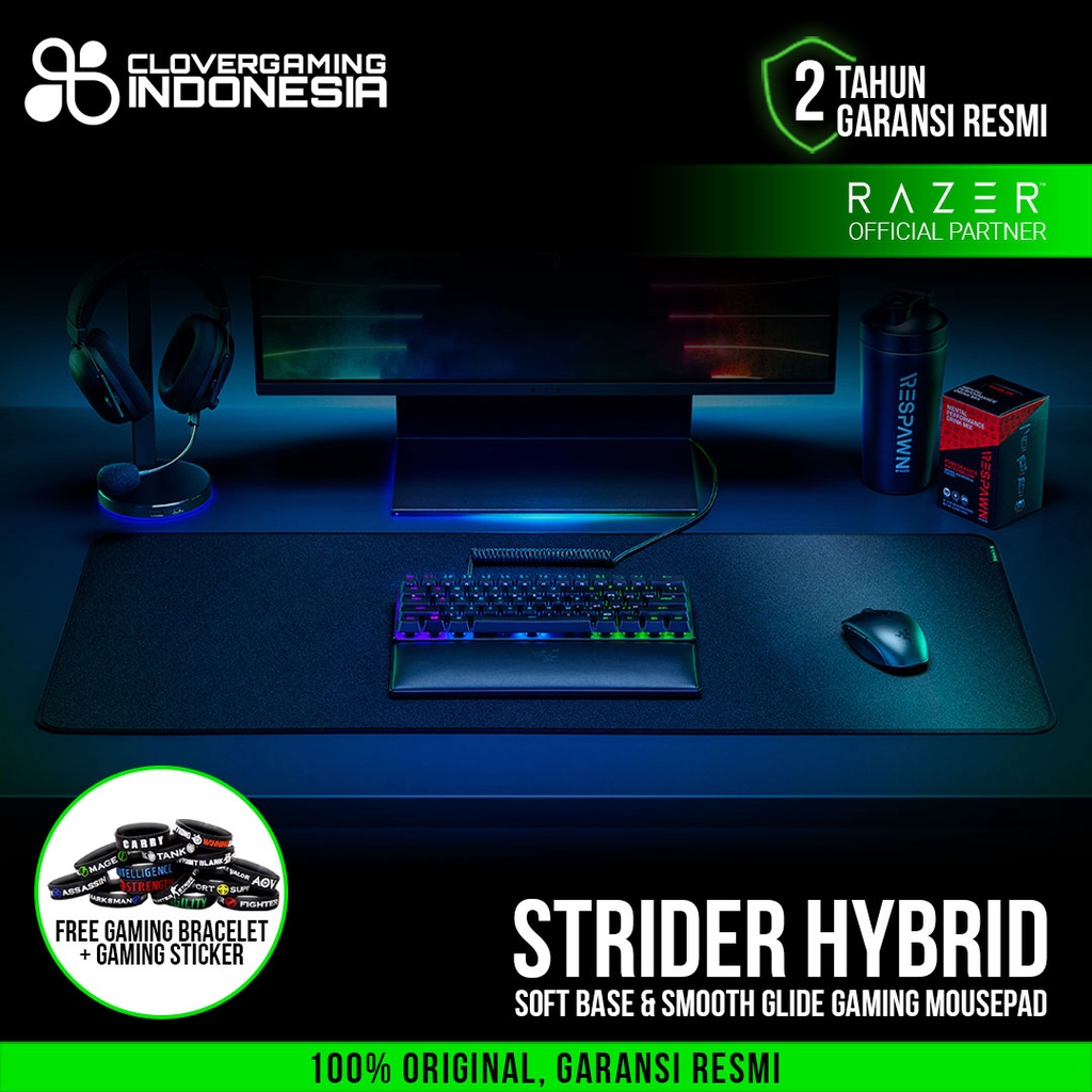 Razer Strider Hybrid Soft Base &amp; Smooth Glide - Gaming Mousepad