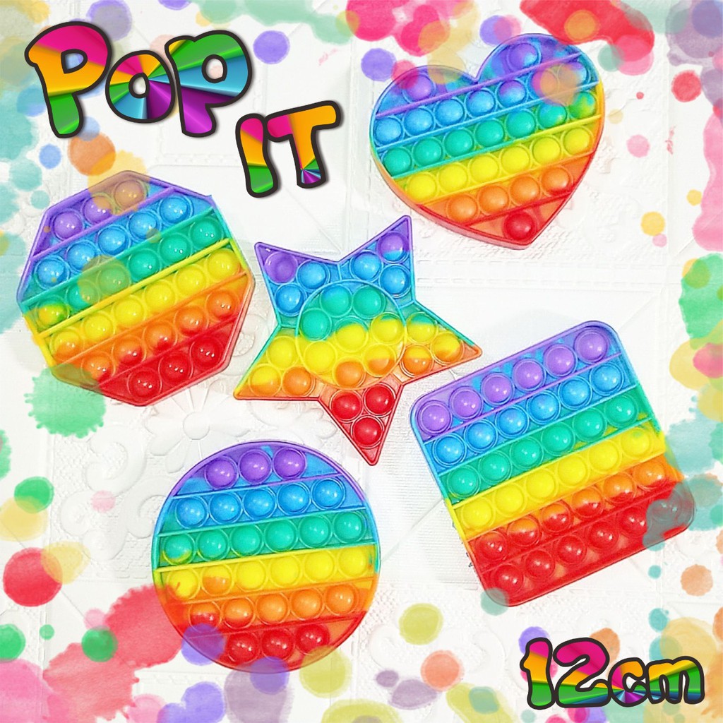 Pop it Rainbow Ready Stok Murah Popit Bubble Toy Untuk Anak Dewasa Penghilang Stres-Random 12cm