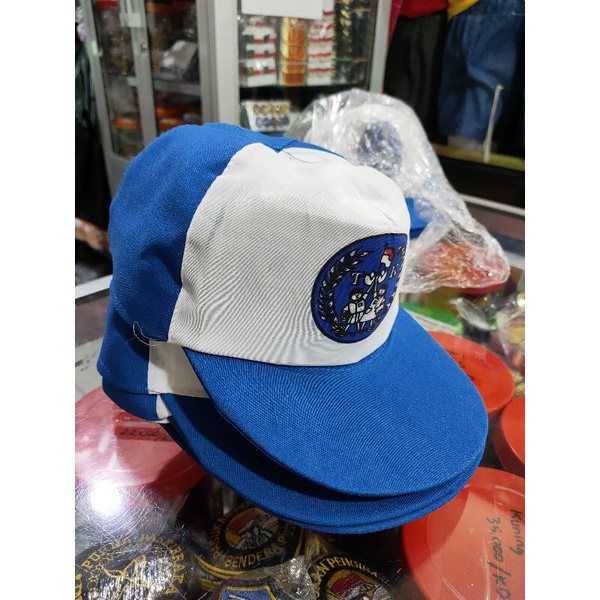 TOPI SABLON TK Warna : Biru Electic + Putih