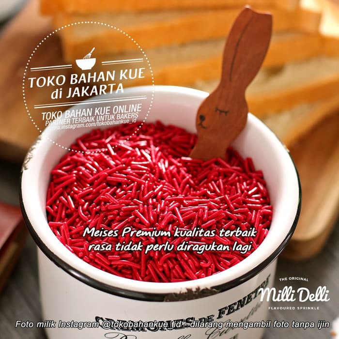 

Milli Delli Premium Meises RED VELVET Meses Chocorice Sprinkel 250gr