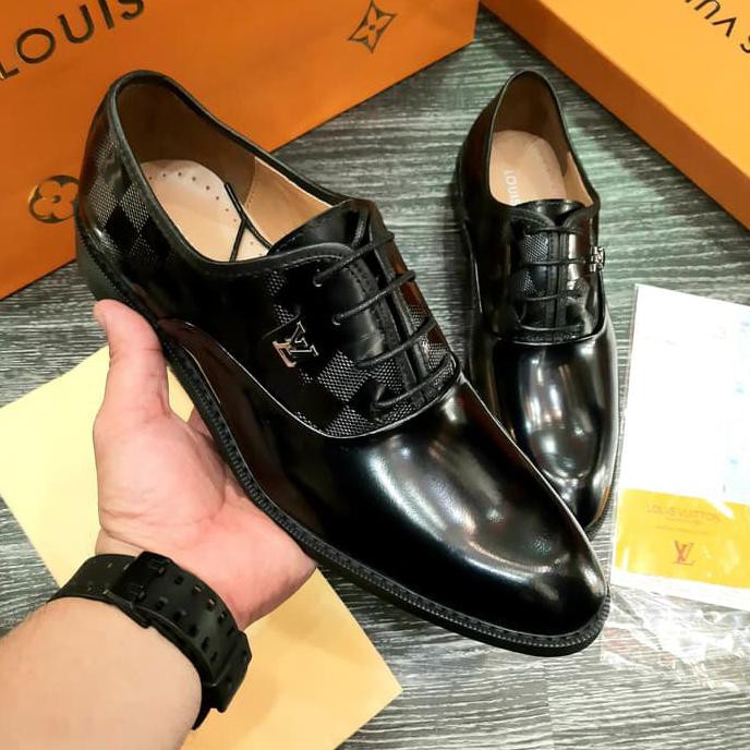 ► TERBARU SEPATU KERJA COWOK► SEPATU PANTOFEL LV BLACK MIRROR QUALITY 1:1 ORIGINAL MURAH