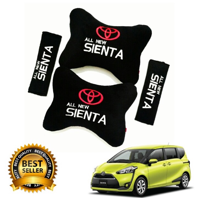 Equivalents| Set bantal Jok mobil Spesial Mobil Toyota Sienta Premium Bestseller Headrest Hitam 2 in