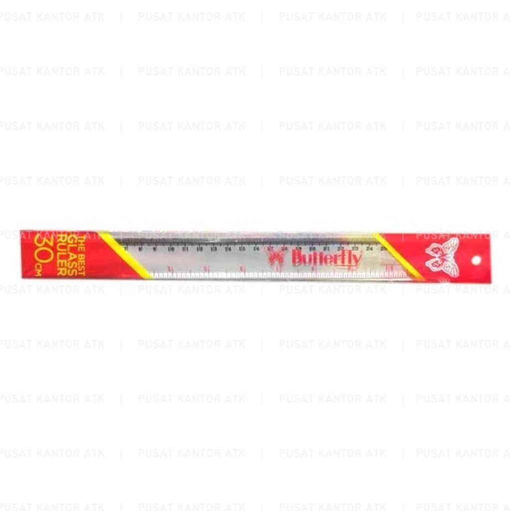 

Penggaris 30 cm Butterfly Plastik Mika Transparan SATUAN 30cm