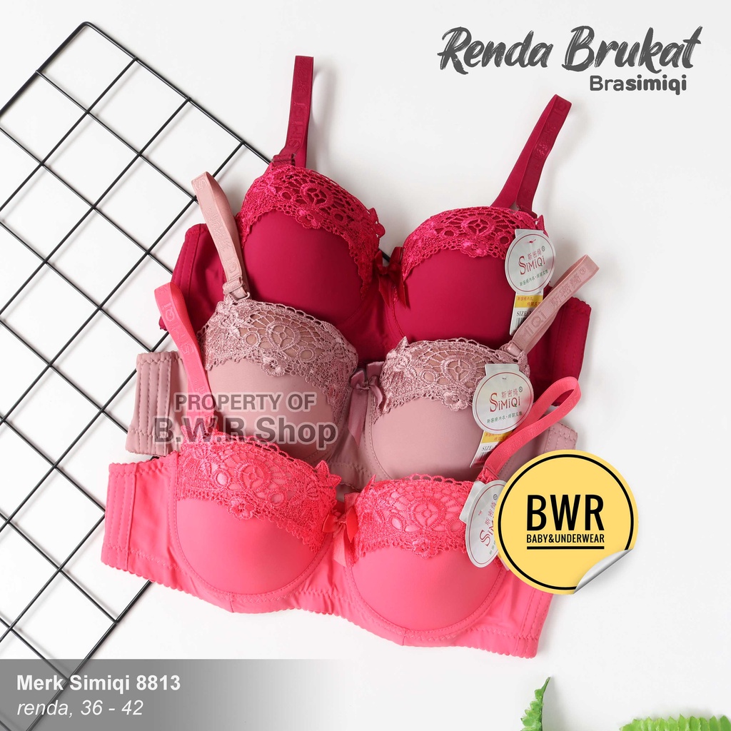 BH Simiqi 8813 Renda Pita / Bra Bh Wanita Dewasa Busa Tanpa Kawat Kait 3 | Bwr